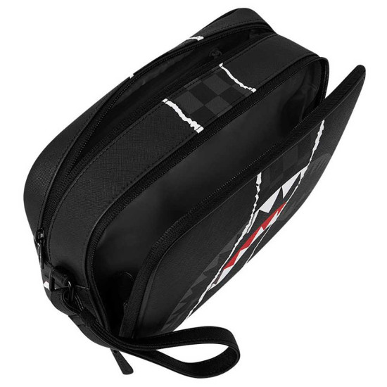 Sprayground Νεσεσέρ Center Rip Revealing Gray Check Toiletry Brick